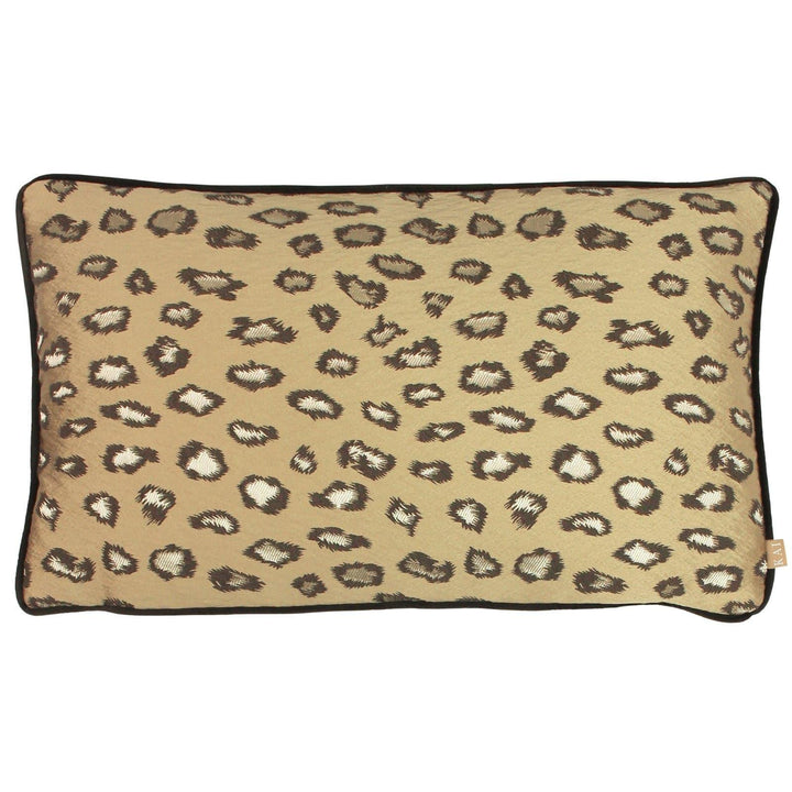 Faline Gold Velvet Animal Print Cushion Cover 12'' x 20'' -  - Ideal Textiles