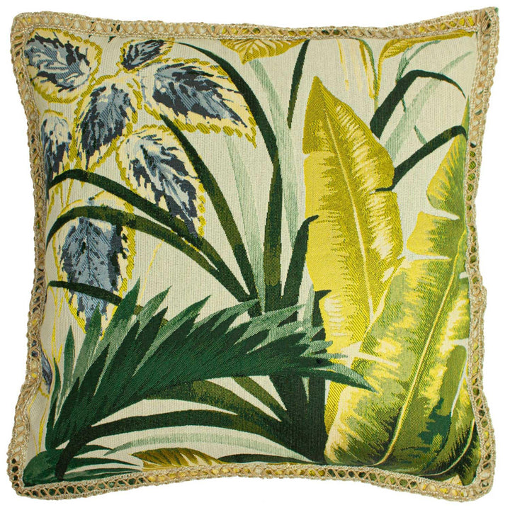 Amazonia Jungle Jacquard Green Cushion Covers 20'' x 20'' -  - Ideal Textiles