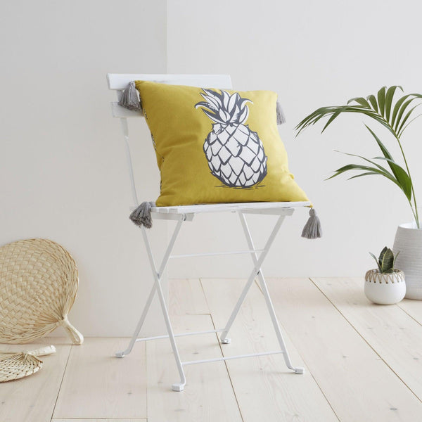 Tupi Pineapple Ochre Outdoor Filled Cushion -  - Ideal Textiles