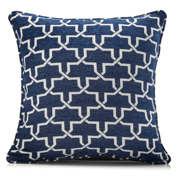 Petra Chenille Blue Cushion Cover 18" x 18" -  - Ideal Textiles