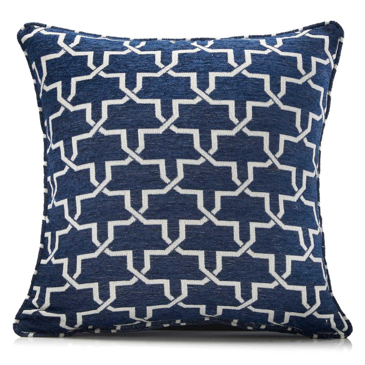 Petra Chenille Blue Cushion Cover 18" x 18" -  - Ideal Textiles