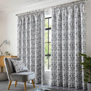 Skandi Geometric Jacquard Lined Tape Top Curtains Silver Tape Top Curtains Alan Symonds 46'' x 54''  