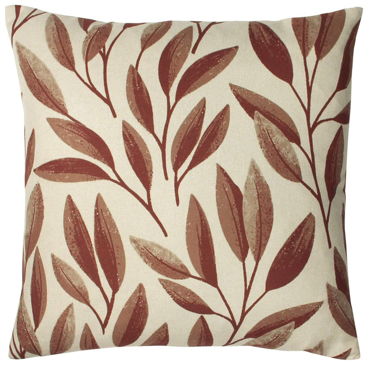 Laurel Botanical Leaf Rust Cushion Cover 18'' x 18'' -  - Ideal Textiles