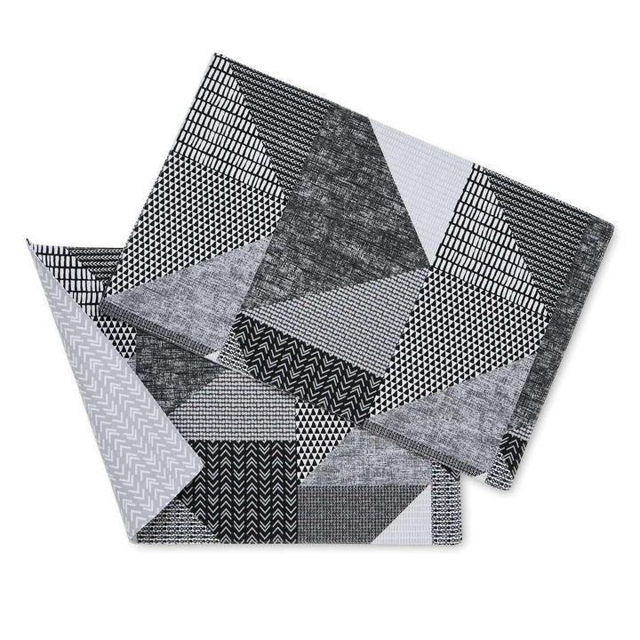 Larsson Geo Pack of 2 Wipeable Placemats Grey -  - Ideal Textiles