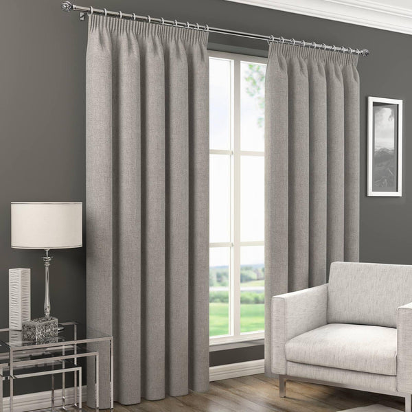 Orion Thermal Blackout Lined Tape Top Curtains Grey - 46'' x 54'' - Ideal Textiles