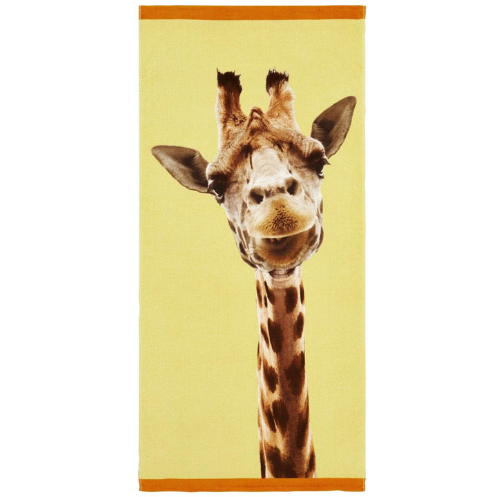 Giraffe Yellow Cotton Beach Towel -  - Ideal Textiles