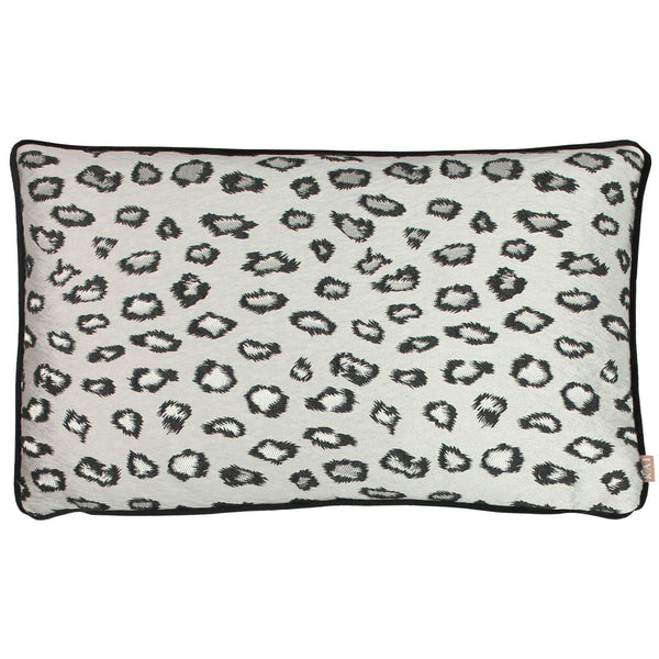 Faline Pewter Velvet Animal Print Filled Boudoir Cushions - Polyester Pad - Ideal Textiles