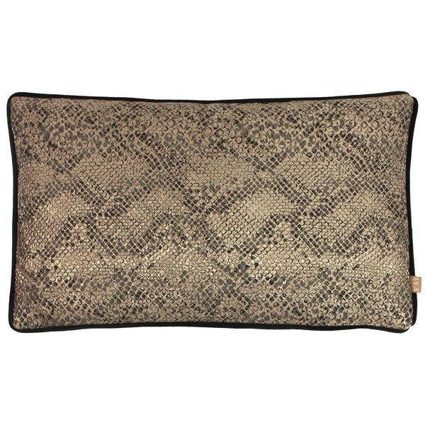 Viper Clay Snakeskin Print Filled Boudoir Cushions - Polyester Pad - Ideal Textiles