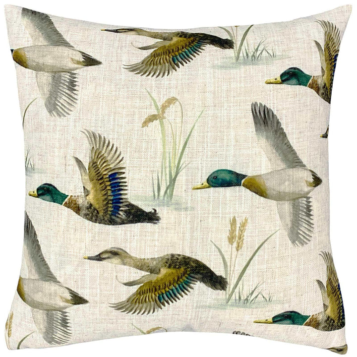 Country Duck Pond Linen Filled Cushion - Ideal
