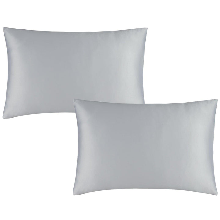 Silky Soft Satin Plain Housewife Pillowcases Silver -  - Ideal Textiles