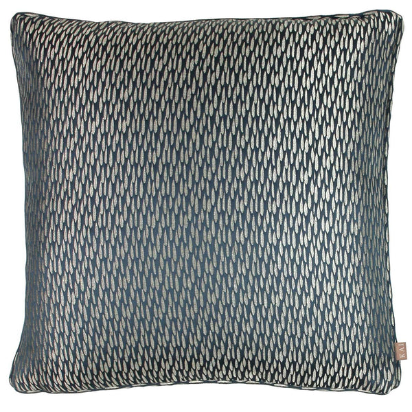 Astrid Ink Metallic Jacquard Filled Cushions - Polyester Pad - Ideal Textiles