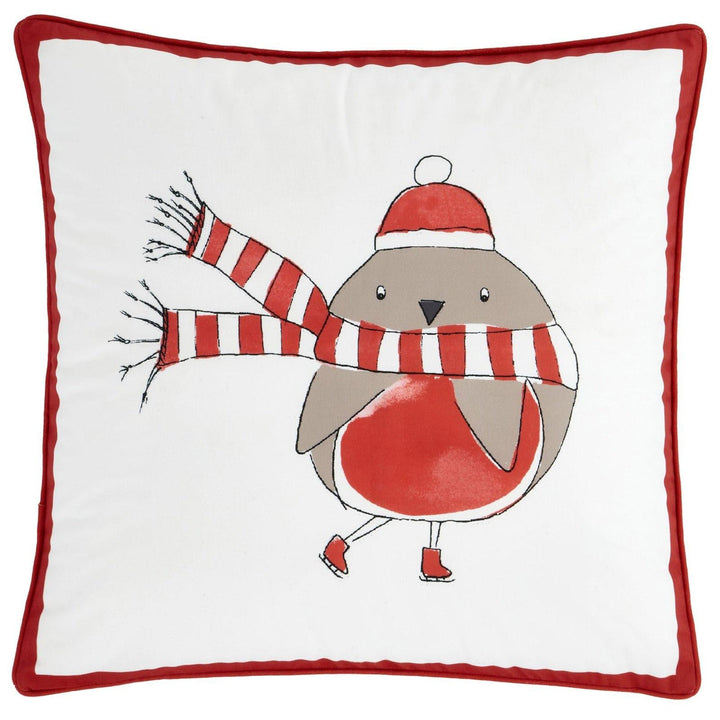 Robin Red Christmas Filled Cushion 22'' x 22'' -  - Ideal Textiles