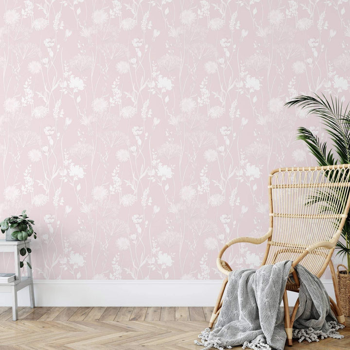 Meadowsweet Floral Wallpaper Blush - Ideal