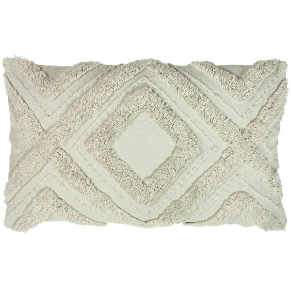 Orson Geometric Tufted Taupe Cushion Cover 12'' x 20'' -  - Ideal Textiles