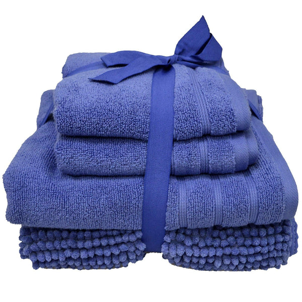 Loom Editions 4 Piece Towel Bale & Bath Mat Set Denim - Ideal