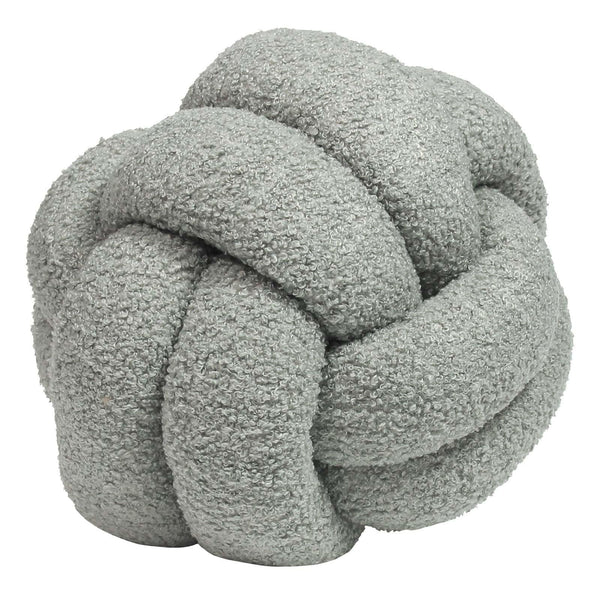 Boucle Knot Fleece Silver Throw Cushion -  - Ideal Textiles