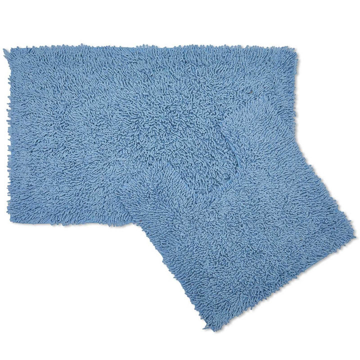 Cotton Loop Twist Bath & Pedestal Mat Set Blue -  - Ideal Textiles