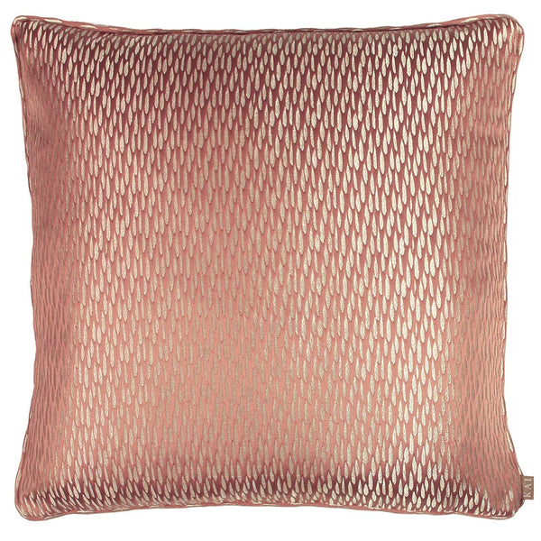 Astrid Coral Metallic Jacquard Filled Cushions - Polyester Pad - Ideal Textiles