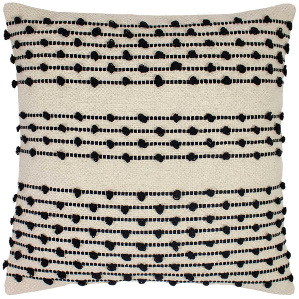 Mossa Looped Knots Natural & Black Cushion Covers 18'' x 18'' -  - Ideal Textiles