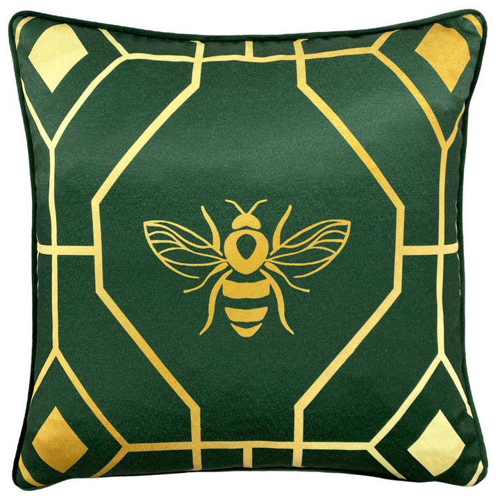 Bee Deco Geometric Emerald Cushion Cover 17" x 17" - Ideal