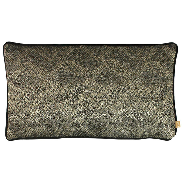 Viper Bronze Snakeskin Print Filled Boudoir Cushions - Polyester Pad - Ideal Textiles