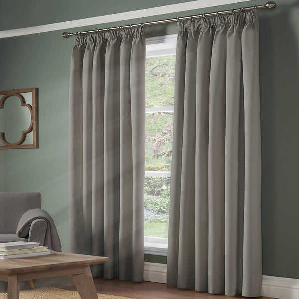 Essential 95% Blackout Tape Top Curtains Silver - 46'' x 54'' - Ideal Textiles