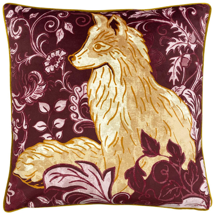 Harewood Fox Burgundy Cushion Cover 20" x 20" - Ideal