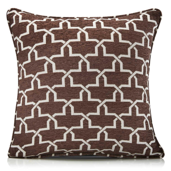 Petra Chenille Chocolate Cushion Cover 18" x 18" -  - Ideal Textiles