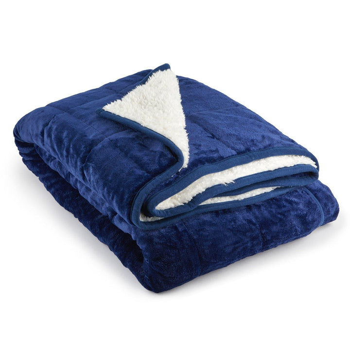 Sherpa Fleece Weighted Blanket Navy - Ideal