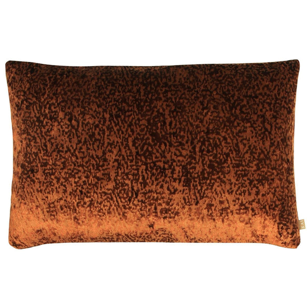 Lynx Rust Velvet Animal Print Filled Cushions - Polyester Pad - Ideal Textiles