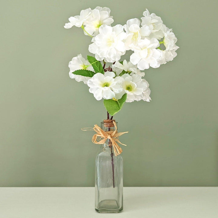 Artificial White Floral Spray in Bottle Vase -  - Ideal Textiles