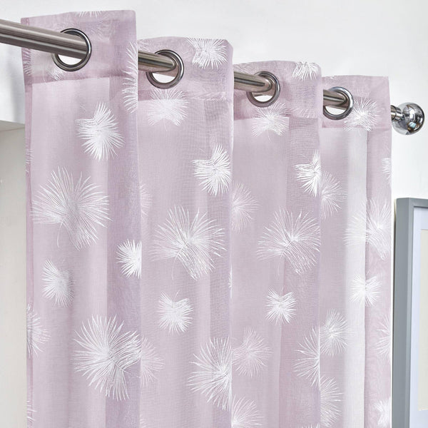 Whisper Feathers Eyelet Voile Curtain Panels Blush - Ideal