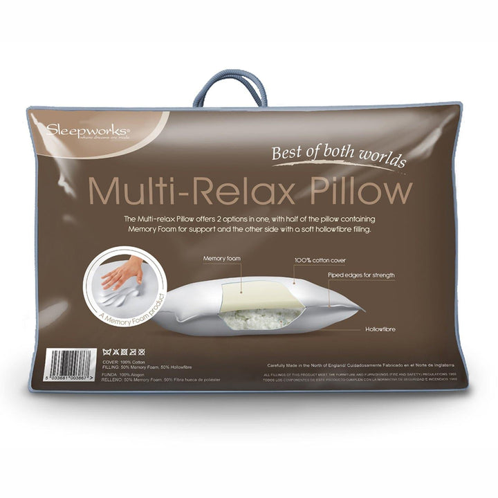 Multi Relax Double Sided Memory Foam Pillow -  - Ideal Textiles