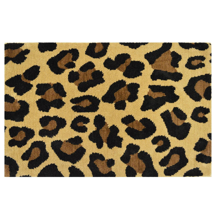 Leopard Print Non-Slip Bath Mat Tan -  - Ideal Textiles