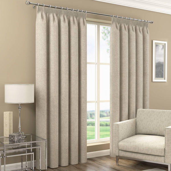 Orion Thermal Blackout Lined Tape Top Curtains Natural - 46'' x 54'' - Ideal Textiles