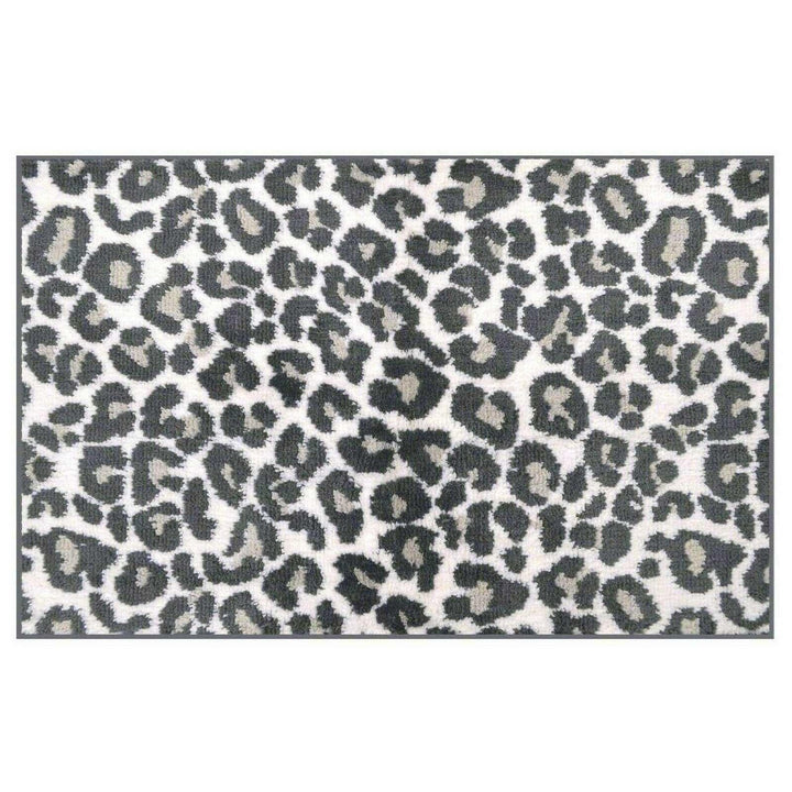 Leopard Print Non-Slip Bath Mat Grey -  - Ideal Textiles