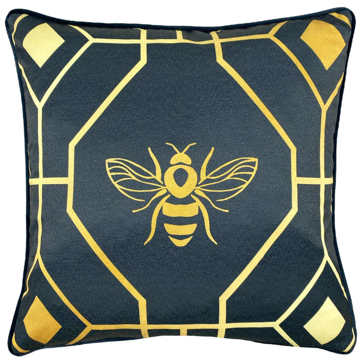 Bee Deco Geometric Navy Cushion Cover 17" x 17" - Ideal
