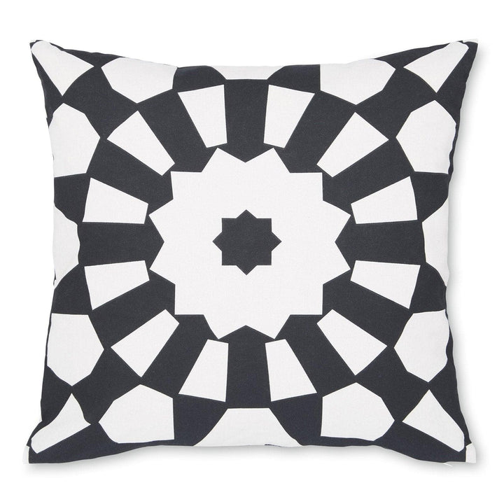 Kaleidoscope Geo Monochrome Outdoor Filled Cushion -  - Ideal Textiles