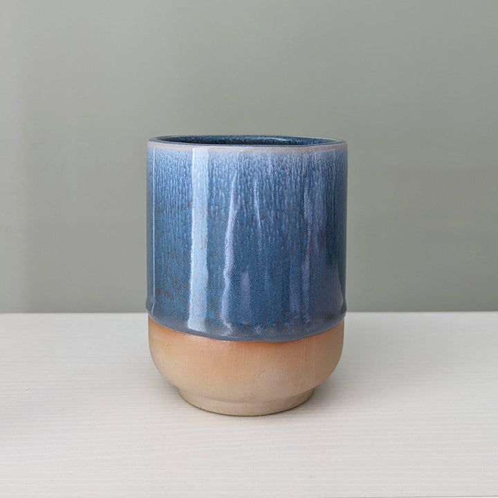 Santorini Blue Glaze Pot 12cm -  - Ideal Textiles