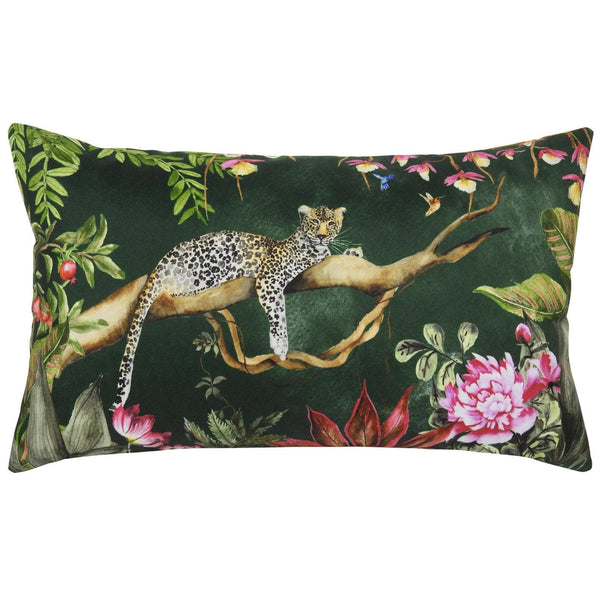 Leopard Jungle Outdoor Forest Cushion Cover 12'' x 20'' -  - Ideal Textiles