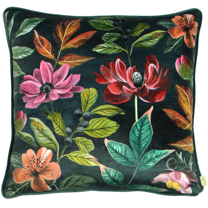 Midnight Garden Winter Floral Velvet Filled Cushions - Ideal