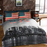 NYC Stars & Stripes Reversible Duvet Cover Set Duvet Cover Rapport Single  