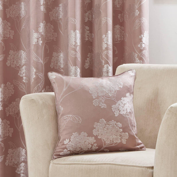 Blossom Floral Jacquard Blush Cushion Cover 17" x 17" - Ideal
