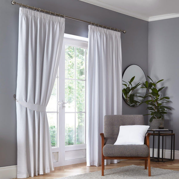 Dijon Thermal Blackout Tape Top Curtains White - Ideal