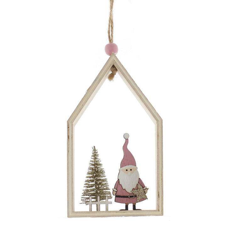 Wooden Santa & Tree Hanging Decoration - Ideal