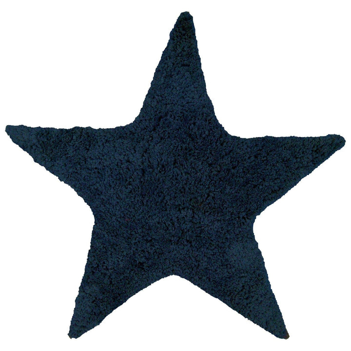 Star Shaped Deep Pile Bath Mat Navy -  - Ideal Textiles