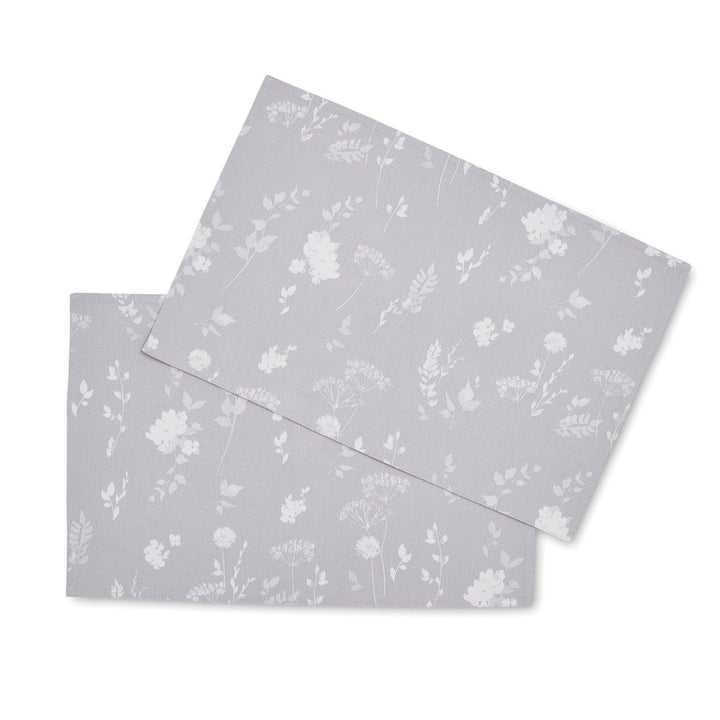 Meadowsweet Floral Pack of 2 Wipeable Placemats Grey - Ideal
