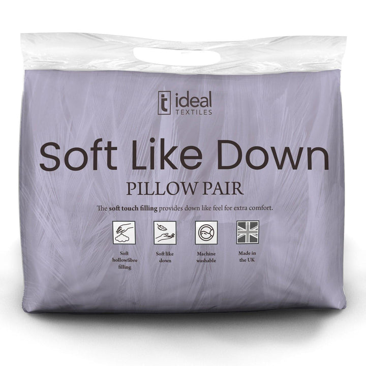 Super Soft Like Down Hollowfibre Pillow Pair -  - Ideal Textiles