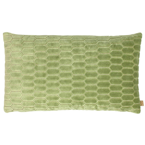 Rialta Geometric Velvet Aloe Cushion Cover 12'' x 20'' -  - Ideal Textiles