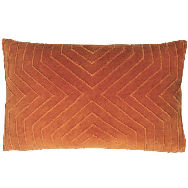 Mahal Rust Geometric Cushion Cover 12'' x 20'' -  - Ideal Textiles